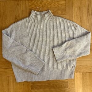River Island Light Gray Ribbed Turtleneck Sweater